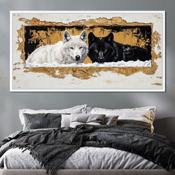 Wolves in Snow - NicheCanvas