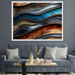 Colorful Wooden Waves 002 - Johanjjf - NicheCanvas