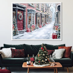 Snowy Carol Lane Holiday Cheer - NicheCanvas