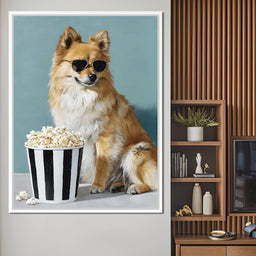 Cool Pomeranian Popcorn Night - NicheCanvas