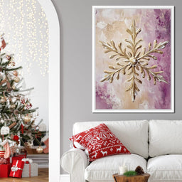 Golden Snowflake Abstract Glow - NicheCanvas