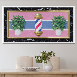 Retro Barber Pole Vaporwave Charm - NicheCanvas