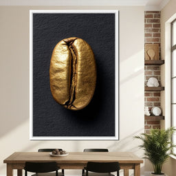 Golden Coffee Bean Minimalism - NicheCanvas