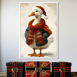 Festive Goose With Cozy Style - NicheCanvas