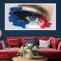 Vivid Blue Eye Impasto Vision - NicheCanvas