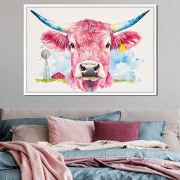 Meadows Pink Bull - NicheCanvas