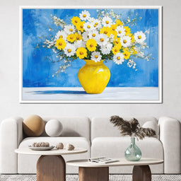 White & Yellow Flowers - NicheCanvas