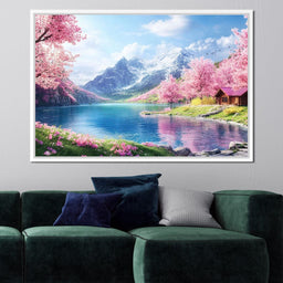 Cherry Blossom Alpine Retreat - NicheCanvas