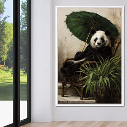 Panda Garden Parasol Calmness - NicheCanvas