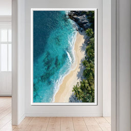 Tropical Cove Aerial Shoreline - NicheCanvas