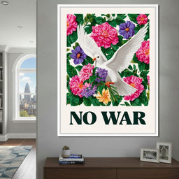 No War Dove Flower Garden - NicheCanvas