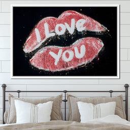 Love You Glitter Kiss Pop - NicheCanvas