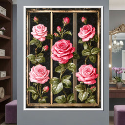 Gilded Damask Rose Collection - NicheCanvas
