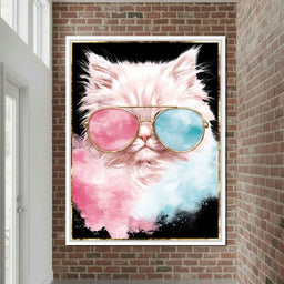 Cool Cat Sunglasses Portrait - NicheCanvas