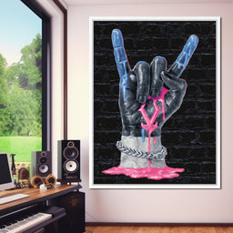 Liquid Neon Rock Gesture Tribute - NicheCanvas