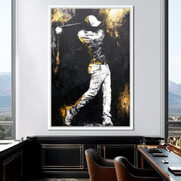 Golf Profile in Black - NicheCanvas