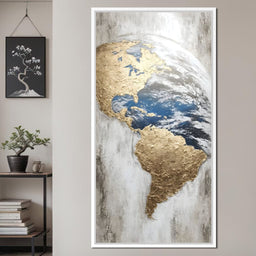 Golden Earth Reflection - NicheCanvas