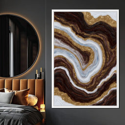Gilded Marble River Flow - NicheCanvas