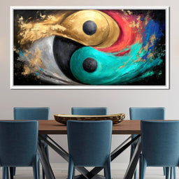 Celestial Duality Gold Turquoise - NicheCanvas