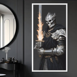 Flaming Sword of the Bone Knight - NicheCanvas