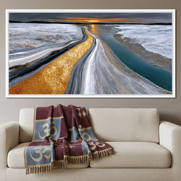 Gold River Under A Pewter Sky - TooplesArt - NicheCanvas