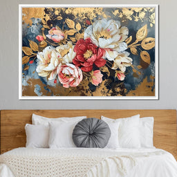 Golden Royal Flowers - Wildrose Creations - NicheCanvas