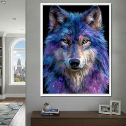 Galactic Wolf Night Watcher - NicheCanvas