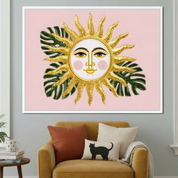 Golden Sunface Tropical Glow - NicheCanvas