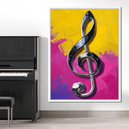 Electric Treble Clef Glow - NicheCanvas