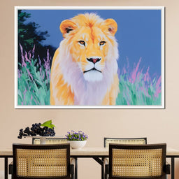 Golden Lion in Wilderness - NicheCanvas