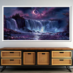 Eclipse Over Lavender Falls - NicheCanvas