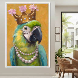 Regal Parrot Pearl Crowned - NicheCanvas