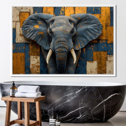 Elephant Majesty Patchwork Elegance - NicheCanvas