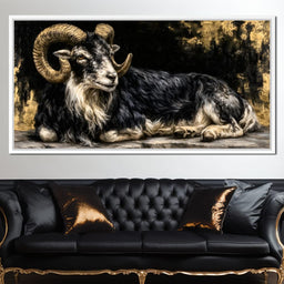 Watchful Ram of the Gilded Void - NicheCanvas