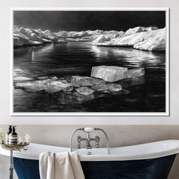 Midnight Drift Ice Fjord - NicheCanvas