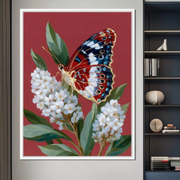 Radiant Papilio Over Floral Boughs - NicheCanvas