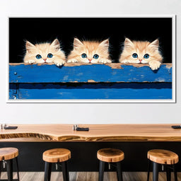 Curious Kitten Trio Peering Charm - NicheCanvas