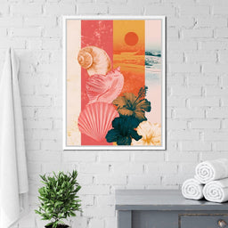 Tidal Shore And Floral Shell - NicheCanvas