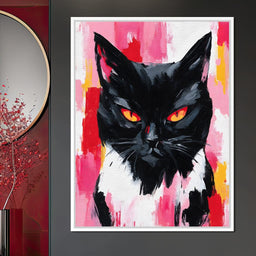 Nocturnal Panther Fire Eyes - NicheCanvas