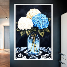 Hydrangea Dream in Glass Vase - NicheCanvas