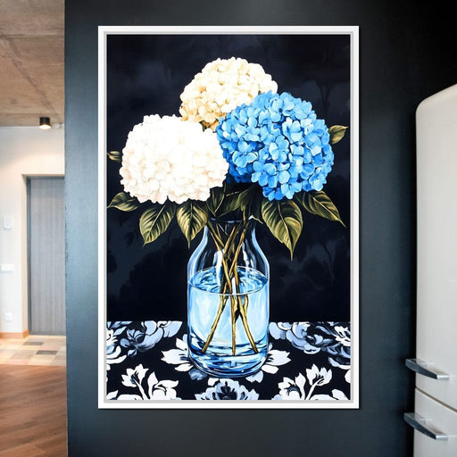 Hydrangea Dream in Glass Vase Canvas Print