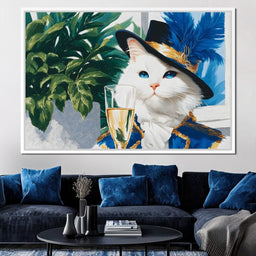 White Feline Toast - NicheCanvas