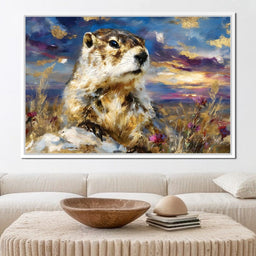 Golden Prairie Marmot Glow - Neal Hackett - NicheCanvas