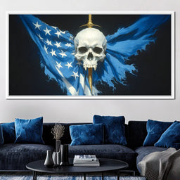 Star Spangled Vampire Skull Requiem - NicheCanvas