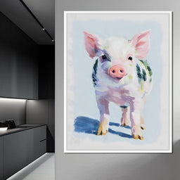 Farmhouse Pastel Piglet Charm - NicheCanvas