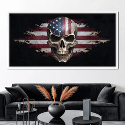 Stars Stripes Skull Rebellion - NicheCanvas