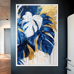 Golden & Blue Oasis - NicheCanvas