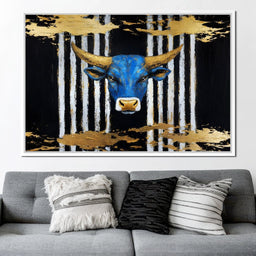 Golden Bull Radiance in Forest - Alicia Smith - NicheCanvas