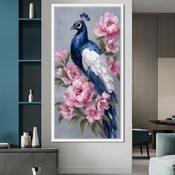 Peacock Among Blossoms - NicheCanvas