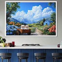 Pomeranian Wagon - NicheCanvas